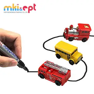 Ept Magische Mini-Pen Inductieve Tankbus Voor Speelgoedauto Volgt Elke Getrokken Lijn Voor Kinderen