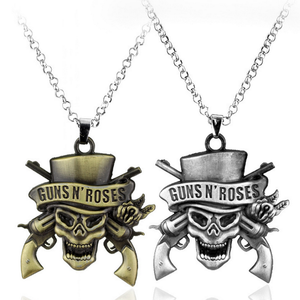 American Guns <span class=keywords><strong>N</strong></span>' <span class=keywords><strong>Roses</strong></span> Punk Style Skull Colgante Collar para Unisex - Product Image 1
