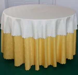 백색 둥근 호텔 폴리에스테 식탁보 테이블 리넨 결혼식 테이블 피복, 호텔을 위한 테이블 보 테이블 덮개