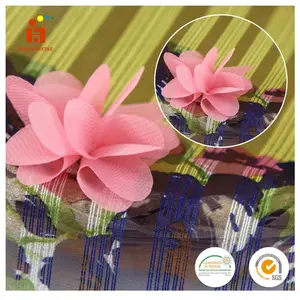 Toptan Alibaba 3D çiçek işlemeli organze baskılı giysiler için 100% polyester dokuma kumaş