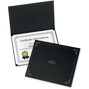 בעל תעודת דיפלומה מודפס כיסוי תעודת נייר קלאסי עם לוגו מובלט בנייר זהב