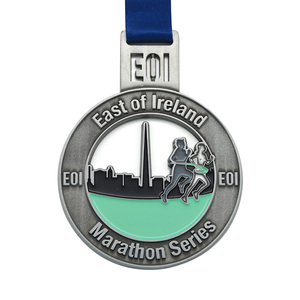 <span class=keywords><strong>Nouveau</strong></span> <span class=keywords><strong>venir</strong></span> de L'est de L'irlande caractéristique Marathon métal sport médaille - Product Image 1