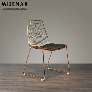 Wisemax เก้าอี้เบริเนียทำจากลวดตาข่ายทำจากโลหะพร้อมเบาะ PU สำหรับใส่ในร้านกาแฟ - Product Image 5