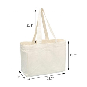 Bán Buôn Tùy Chỉnh In Sinh Thái Thân Thiện Tái Chế Đồng Bằng Hữu Cơ <span class=keywords><strong>Tote</strong></span> Mua Sắm Tái Sử Dụng Vải Bông Túi - Product Image 2