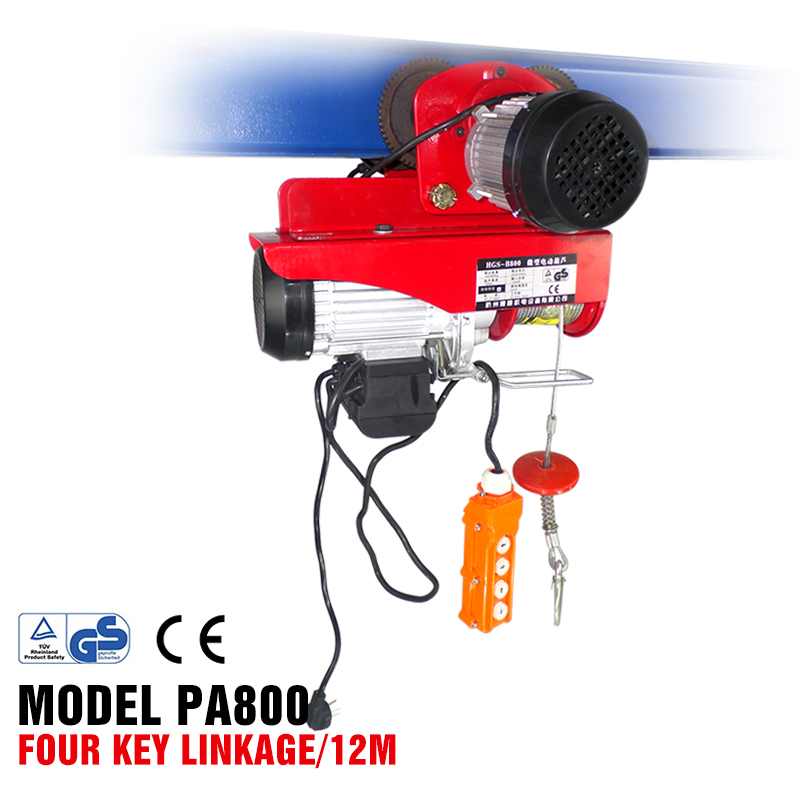 Сертификат CE Электрический цепной подъемник подъемный кран 0.8ton Электрический подъемник с тележкой со мини-электрическая лебедка подъема PA800-12M