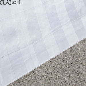 1cm 3cm 새틴 스트라이프 T250 T300 스레드 카운트 도비 호텔 침대 시트 직물 - Product Image 4