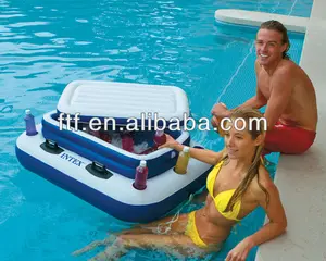 Venda quente flutuante inflável balde de gelo, promocional pvc piscina flutuante refrigerador