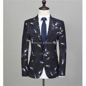 NA53 Costume pour homme floral sur mesure Costumes de mariage slim Tuxedos pour homme marié (veste + pantalon) grande taille 5XL sur mesure - Product Image 1