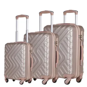 ABS hard sided travel baggage wheeled trolley luggage set rolling suitcases in 3 sizes