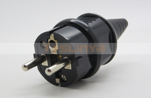 vỏ nhựa màu đen 2 pin eu europe Đức cắm cáp điện ac 250V 16a - Product Image 3