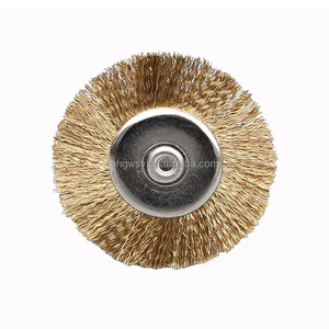 Knot Type Crimped <strong>Wire</strong> Round Cleaning Circular <strong>Steel</strong> End <strong>Brush</strong> with Shank