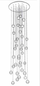 Lámpara Colgante Moderna <span class=keywords><strong>de</strong></span> Cristal <span class=keywords><strong>con</strong></span> Forma <span class=keywords><strong>de</strong></span> Globo para Vestíbulo <span class=keywords><strong>con</strong></span> Techo Alto, Lámpara <span class=keywords><strong>de</strong></span> Diseño <span class=keywords><strong>con</strong></span> Gotas <span class=keywords><strong>de</strong></span> Cristal - Product Image 2