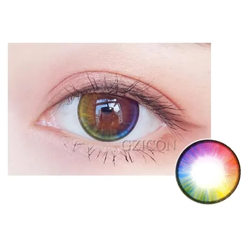Regenboog Kleurrijke Stijl Best Selling Soft Eye Lenzen Schoonheid Kleur Hoge Kwaliteit Groothandel Cosmetische Contactlenzen