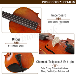 Viola profesional de alta calidad, habilidades artesanales italianas, materiales de <span class=keywords><strong>arce</strong></span> flameado rojo marrón hechos a mano, etiqueta personalizada - Product Image 4