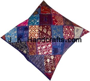 Heavily Beaded Indian Sequin <b>Cushion</b> Covers - Product Image 1