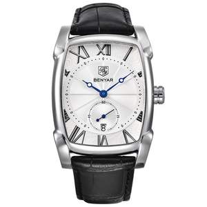 <span class=keywords><strong>Orologio</strong></span> da Polso BENYAR di Lusso con <span class=keywords><strong>Cinturino</strong></span> in <span class=keywords><strong>Pelle</strong></span>, <span class=keywords><strong>Orologio</strong></span> Sportivo Quadrato da <span class=keywords><strong>Uomo</strong></span> al Quarzo, Relogio Masculino - Product Image 2