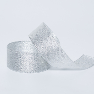Hediye paketleme biriktirme tipi için lüks altın ve gümüş parıltılı metalik noel şerit <span class=keywords><strong>25mm</strong></span>