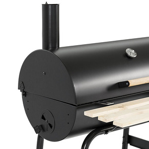 Black Steel Trolley Charcoal <strong>BBQ</strong> <strong>Grill</strong> with Remote Control Adjustable Height &amp; Oil <strong>Drum</strong> Design - Product Image 4