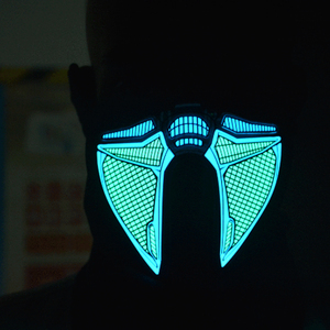 Maschera LED Attivata dal Suono, Maschera di <span class=keywords><strong>Halloween</strong></span> Reattiva al Suono, Maschera Luminosa per Rave per Uomo e Donna - Product Image 2