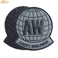 Patch en PVC caoutchouc 3D en relief personnalisé pour l'airsoft avec dos auto-agrippant AWELLS