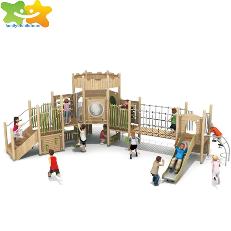 Fashion Design in legno per esterni attrezzature grande scivolo per bambini scivolo parco giochi al coperto per la vendita