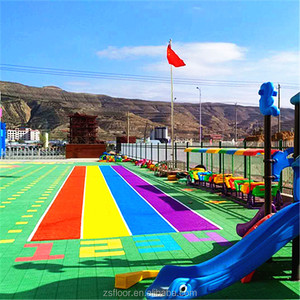 Nhà Máy Giá Đầy Màu Sắc Modular Gạch Thảm Nhựa Ngoài Trời <span class=keywords><strong>PP</strong></span> Lồng Vào Nhau Mẫu Giáo Sàn - Product Image 2