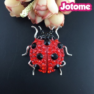 Femme Cristal Rouge Strass Coccinelle Coccinella Beetle Broche - Product Image 2