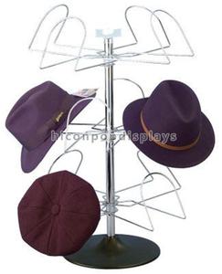 Caps Gros Magasin Promotionnel 3-couche Table Tournante Top Heavy Duty Métal Crochet Présentoirs - Product Image 1