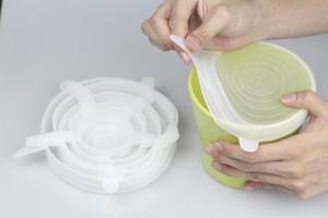 卸売プレミアムシリコーン食品貯蔵ふた6パック普遍的なストレッチシリコーンカバー食品新鮮な再利用可能な防水 - Product Image 6
