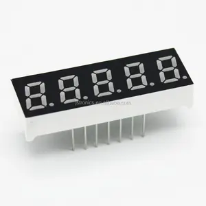 Jstronic layar led 7 segmen, 5 digit tujuh segmen 0.3 inci 0.31 inci 0.32 inci 5 digit