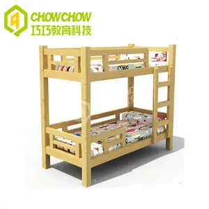 Simple Design Wooden Children Bed Bunk Bed For Nursery School