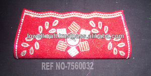 <b>Wedding</b> Ethnic Beaded Satin <b>Clutch</b> Handbag for Women Elegant Fashionable Customized Lowellcraft - Product Image 2