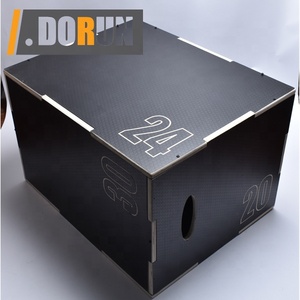Boîte d'entraînement en bois 3 en 1, MMA ou boîte de saut d'agilité pliométrique, boîte de SQUAT pliométrique avec finition en Nylon noir - Product Image 3