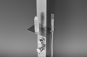 2025 nuevo diseño moderno #304 acabado cepillado Acero inoxidable ducha <span class=keywords><strong>piscina</strong></span> lluvia exterior ducha Panel columna S311 - Product Image 4