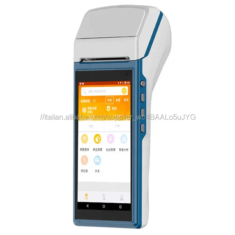 5.5 pollice dispositivo di pagamento touch screen sistema android palmare pos con stampante termica