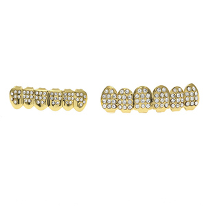 Grillz — haut et bas de dents en or, <span class=keywords><strong>strass</strong></span> glacé, scintillant, Hiphop - Product Image 2