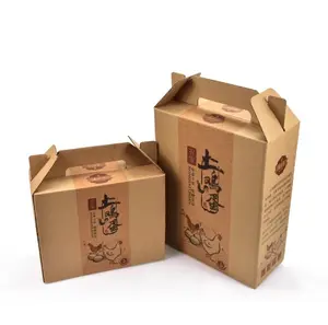 도매 foldable 돋을새김 재생된 주문 로고는 eco 친절한 집 모양 골판지 kraft 종이 박공 상자를 인쇄했습니다