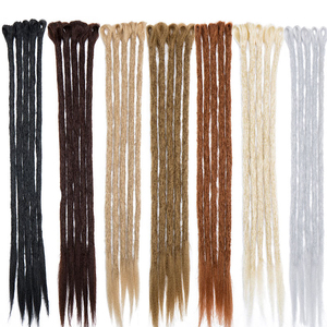 Extensions de dreadlocks de 20 pouces pour femmes/hommes, dreadlocks synthétiques bicolores faites à la main, extensions de dreadlocks longues à extrémité unique, style hippie, cheveux reggae - Product Image 1