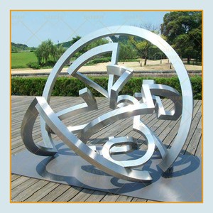 Scultura del viso del busto del filo di acciaio inossidabile del metallo di arte della figura umana creativa all'aperto enorme - Product Image 2