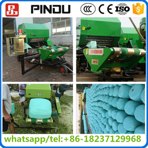 Mini luzerne maïs ensilage presse à balles rondes wrapper machine/foin paille bale regrouper emballage machines d'emballage - Product Image 2
