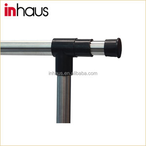 כפול צינור בד מוט קולב, נייד נירוסטה בגדי מוט קולב, להארכה בגד מתלה על גלגלים - Product Image 2