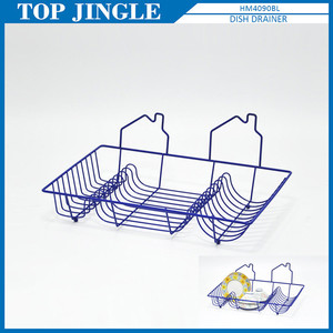 ขาตั้งสามขาโลหะรูปทรงบ้านเคลือบสีฟ้า - Product Image 4