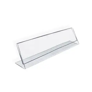 L shaped Picture Sign Holder Easy Insert Customized Clear Acrylic Nameplate Display