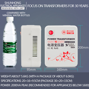 Shunhong Meilleure vente 2000W <span class=keywords><strong>transformateur</strong></span> de puissance <span class=keywords><strong>110v</strong></span> <span class=keywords><strong>220v</strong></span> 2000va appareils électroménagers convertisseur de tension élévateur de Chine - Product Image 3