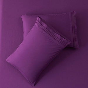 Textil hogar 200TC de 100% algodón de color sólido de la <span class=keywords><strong>Reina</strong></span> púrpura tamaño de cama - Product Image 5