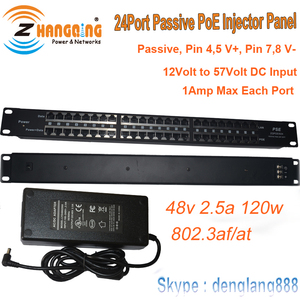 Montaje en rack pasivo 24V 48V 56V Poe Panel 24 puertos PoE inyector para MikroTik <span class=keywords><strong>RouterBoard</strong></span> - Product Image 5