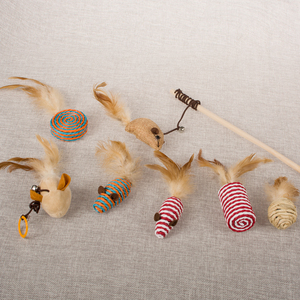 Commercio all'ingrosso produttore interattivo piuma di uccello <span class=keywords><strong>sisal</strong></span> <span class=keywords><strong>mouse</strong></span> teaser gatto giocattoli set - Product Image 2
