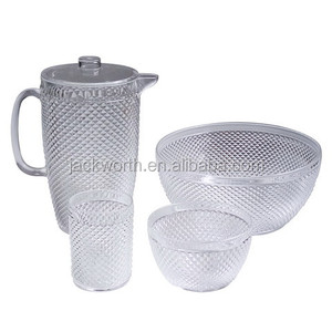 Ensemble de 3 bols à salade et verres à vin en plastique écologique - Product Image 3