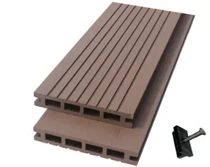 ไม้พลาสติกคอมโพสิตกลางแจ้งคณะกรรมการกลวง WPC Decking Anhui