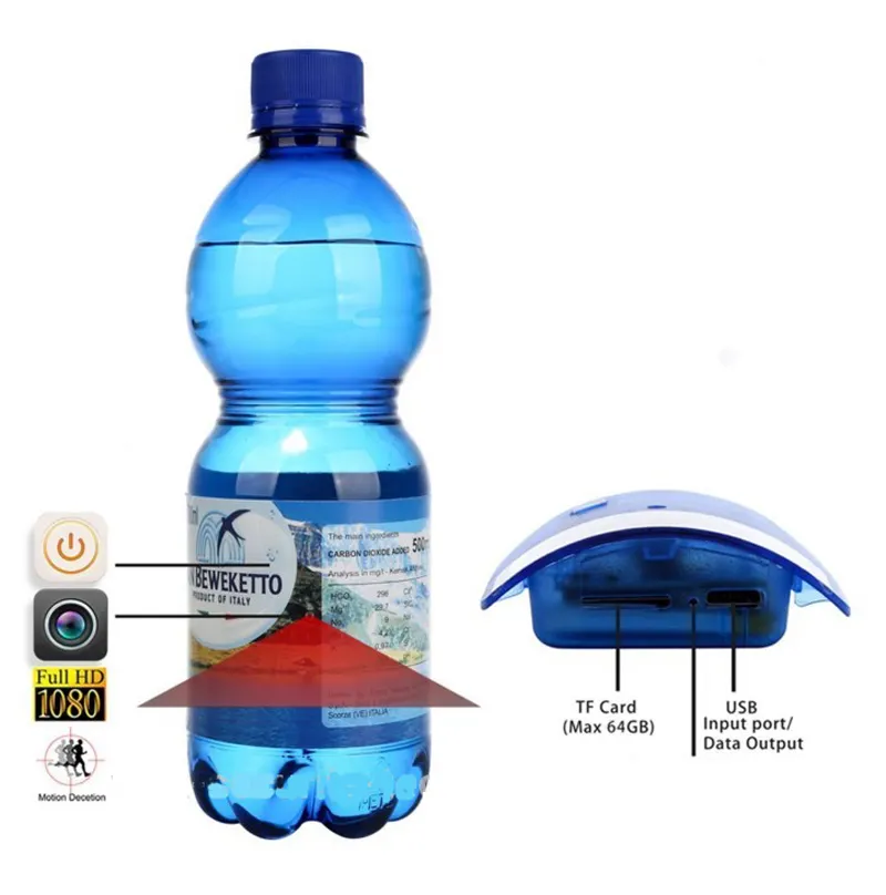Hidden Water Bottle Camera Security Camera 1080P HD Portable Plastic Drinking Water Bottleスパイレコーダー